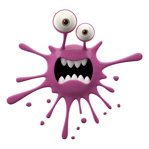 Blotch-shaped violet scared monster — Stock Photo, Image