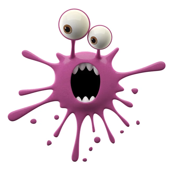 Blotch-shaped amazed violet monster — Stock Photo, Image