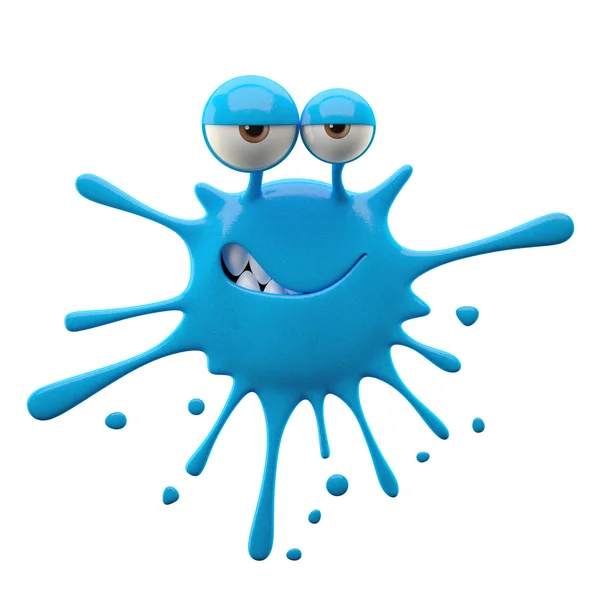 Blotch-shaped blue cunning monster — Stock Photo, Image