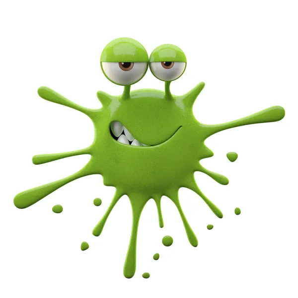 Blotch-shaped green cunning monster — Stock Photo, Image