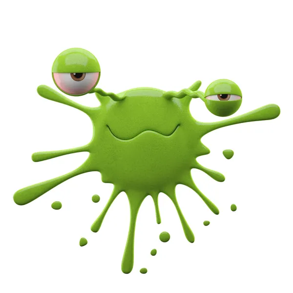 Green monster with different direction eyes — Stock Photo, Image