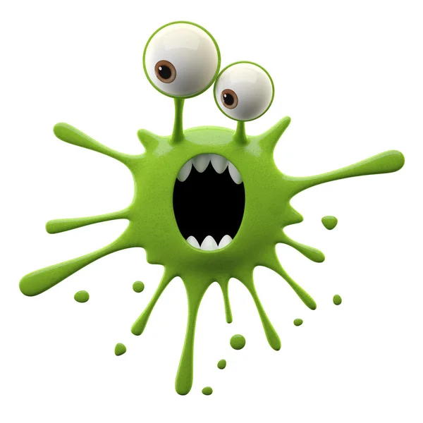 Blotch-shaped amazed green monster — Stock Photo, Image