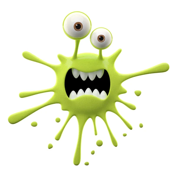 Blotch-shaped lime scared monster — Stock Photo, Image