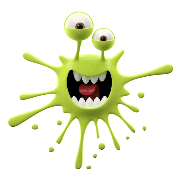 Blotch-shaped lime frightened monster — Stock Photo, Image