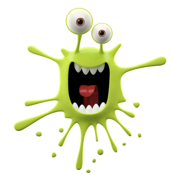 Blotch-shaped lime yelling monster — Stock Photo, Image