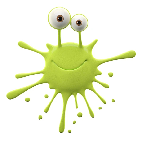 Blotch-shaped lime smiling monster — Stock Photo, Image