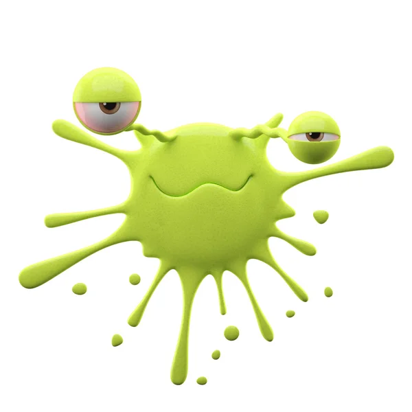 Lime monster with different direction eyes — Stock Photo, Image