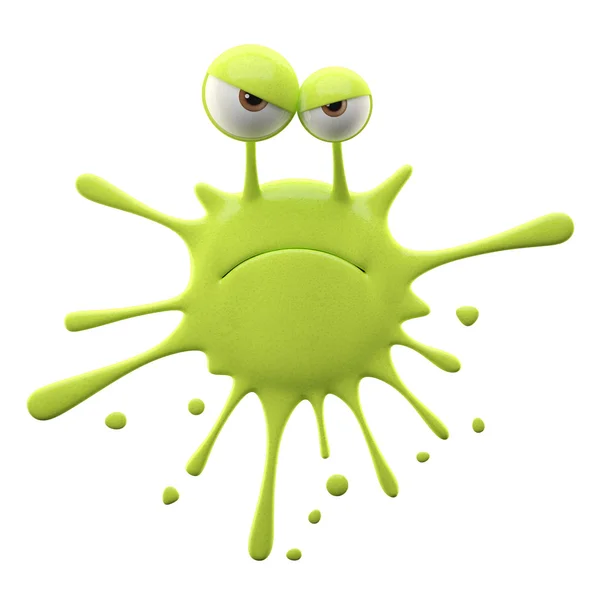 Blotch-shaped lime dissatisfied monster — Stock Photo, Image