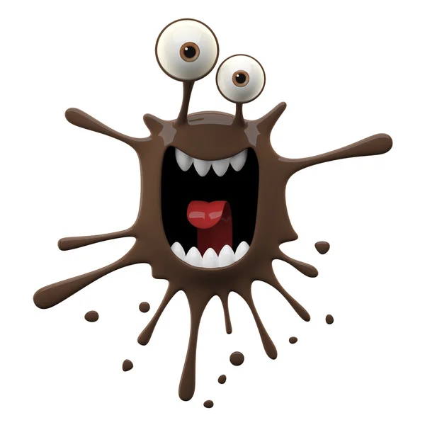 Blotch-shaped brown yelling monster — Stock Photo, Image
