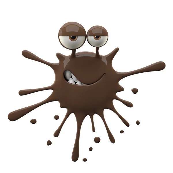 Blotch-shaped brown cunning monster — Stock Photo, Image