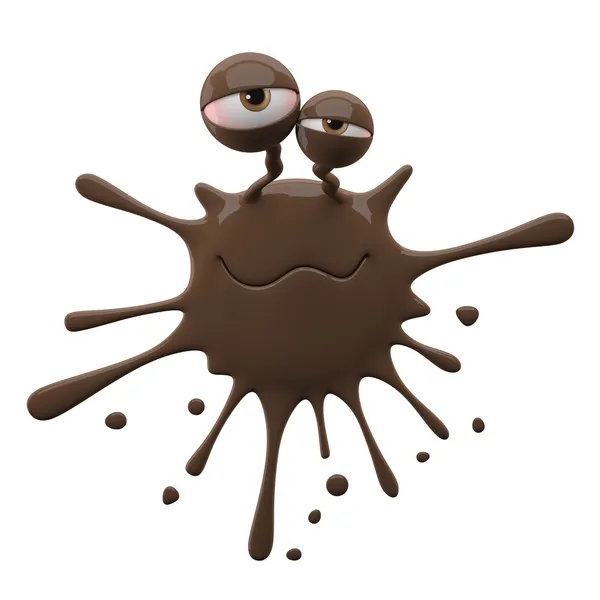 Blotch-shaped brown monster in love — Stock Photo, Image