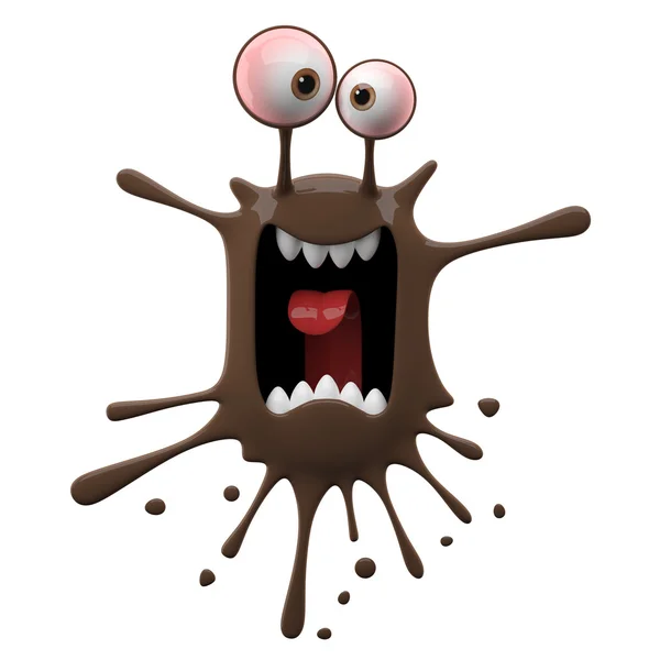 Fläck-formade mörk grön panik monster — Stockfoto