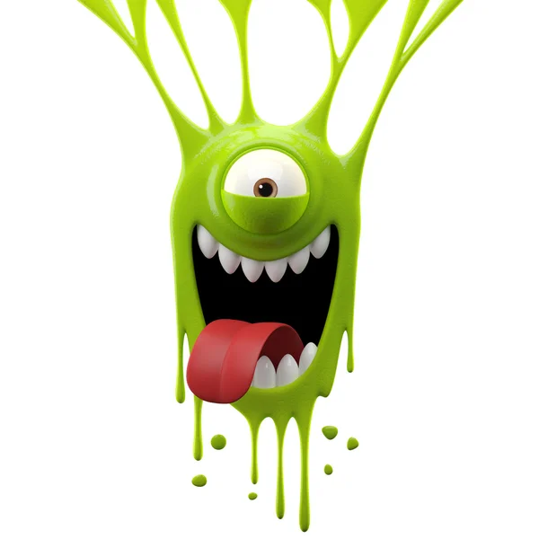 Dangle green tongue out monster — Stock Photo, Image