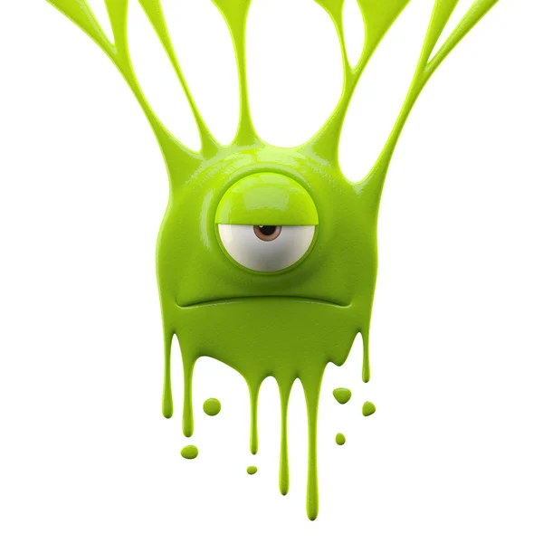 Dangle green dissatisfied monster — Stock Photo, Image