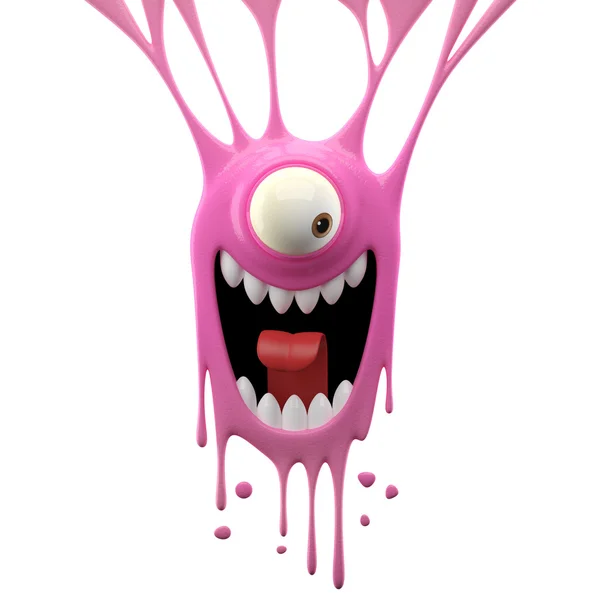 Baumeln rosafarbenes fröhliches Monster — Stockfoto