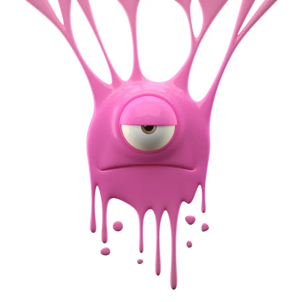 Dangle pink dissatisfied monster — Stock Photo, Image