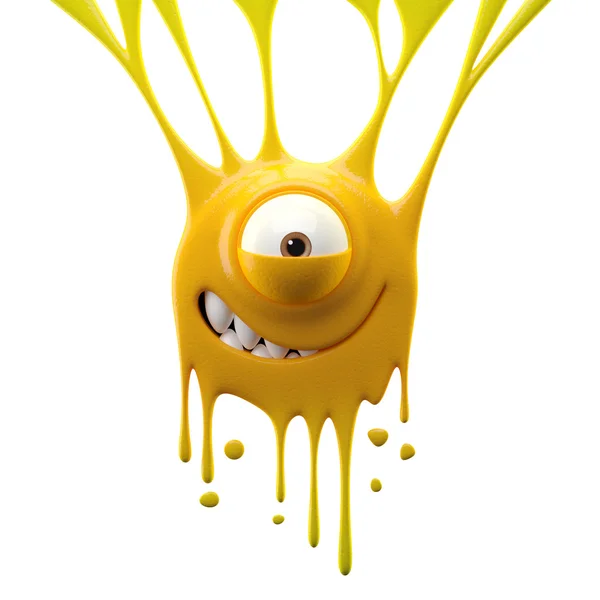 Dangle yellow cute monster — Stock Photo, Image