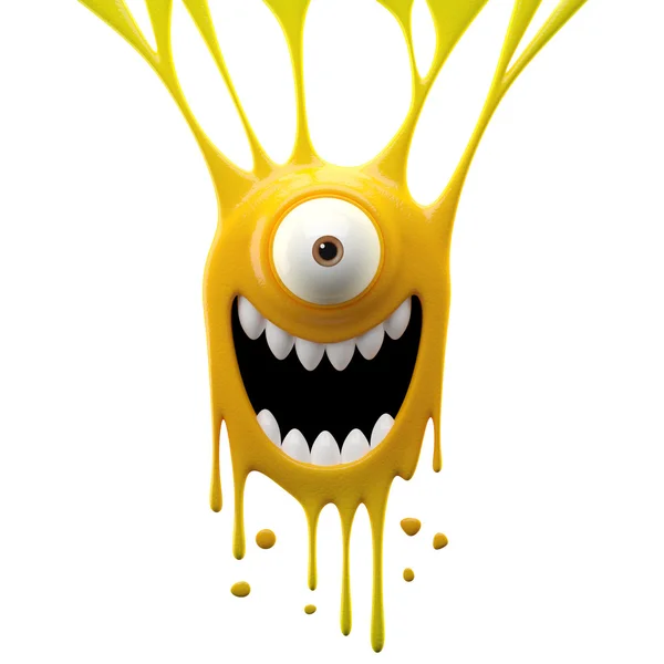 Dangle yellow happy monster — Stock Photo, Image