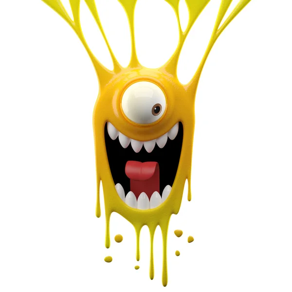 Dangle yellow excited monster — Stock Photo, Image