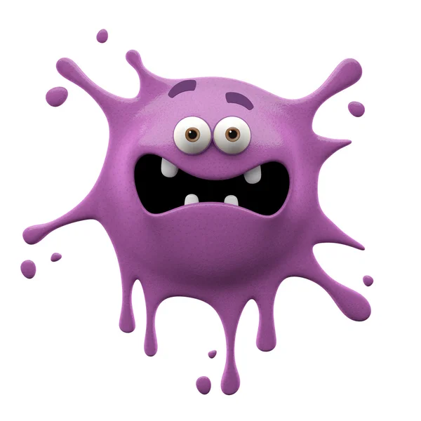 Two-eyed purple scared monster — Stock Photo, Image