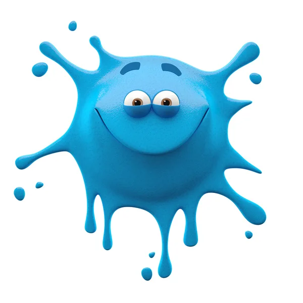 Blue smiling two-eyed monster — Stock Photo, Image