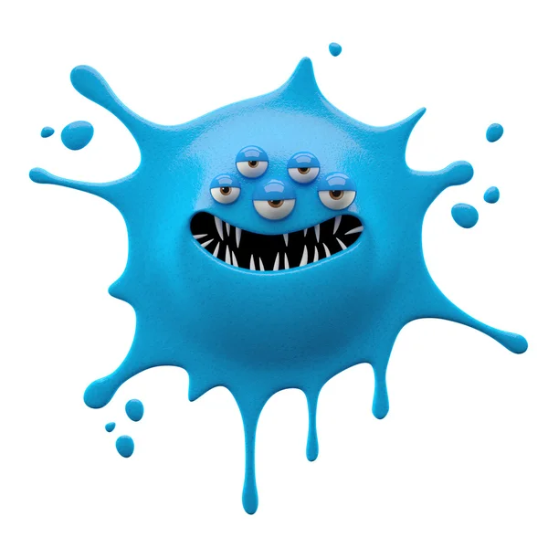 Monstruo sonriente azul mandíbula larga — Foto de Stock