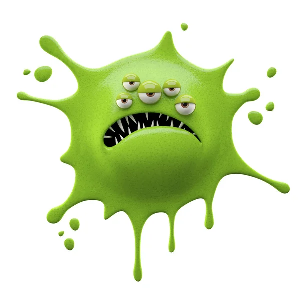 Longjaw green unhappy monster — Stock Photo, Image