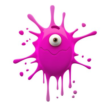 Tek gözlü pembe canavar kapalı dalgalı ağızlı