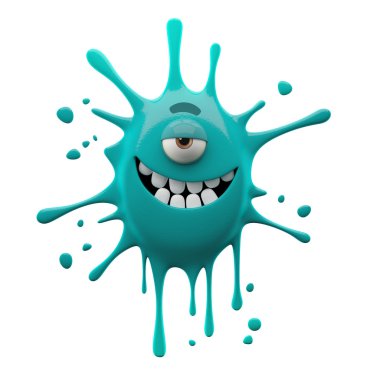koyu yeşil gözlü blob canavar