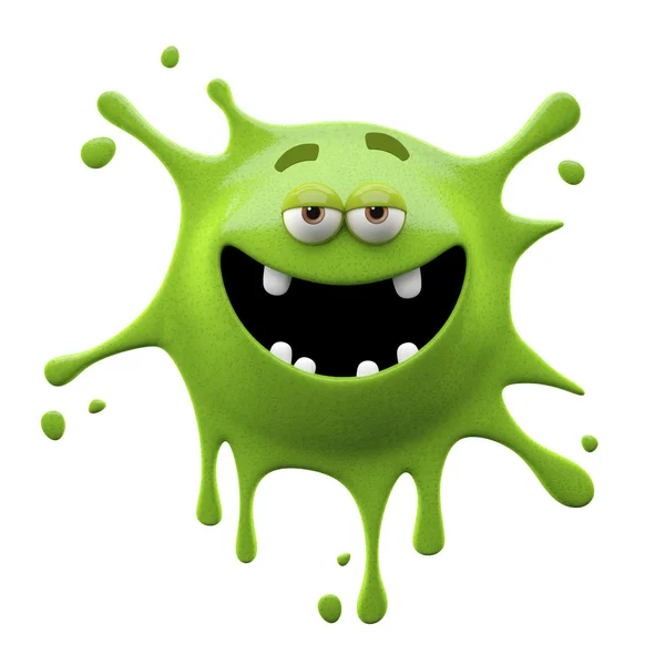 Green satisfied two-eyed monster — Stock Photo, Image