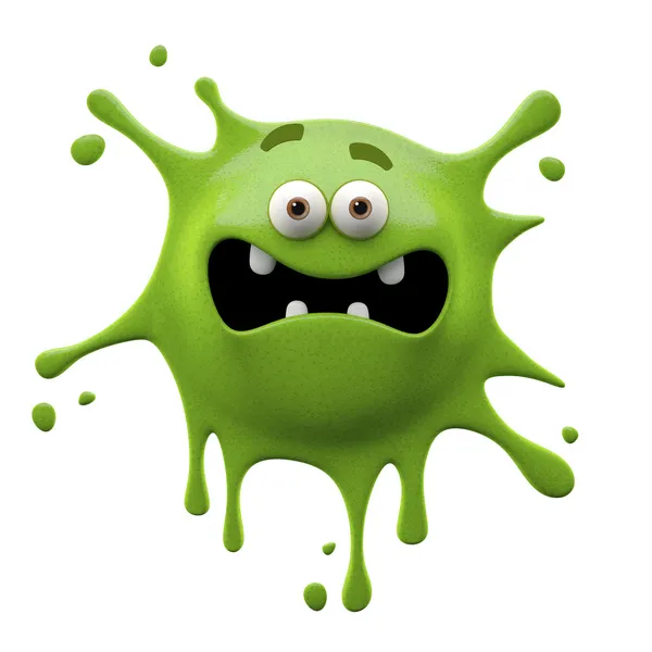 Green scared two-eyed monster — Stock Photo, Image