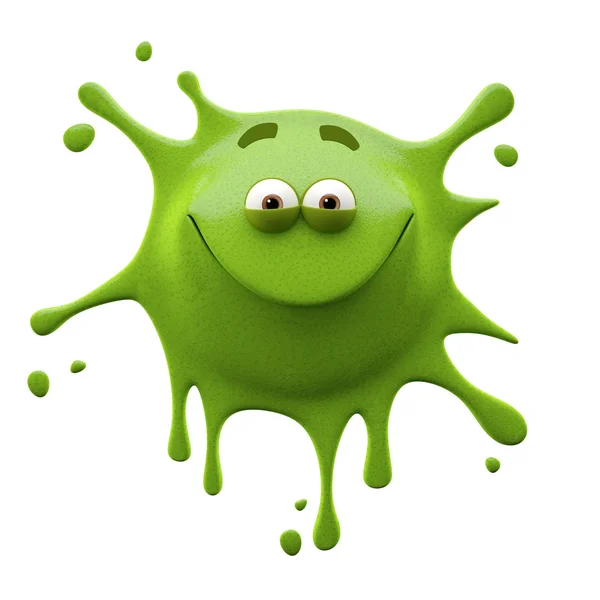 Green smiling two-eyed monster — Stock Photo, Image