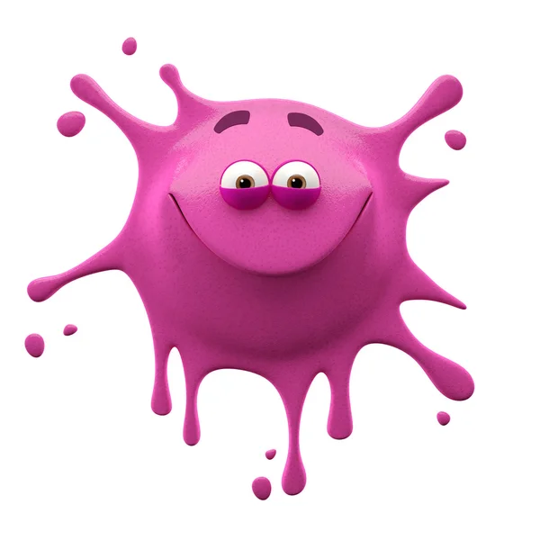 Pink smiling two-eyed monster — Stock Photo, Image