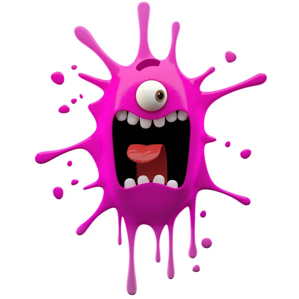 Glaring pink one-eyed monster — Stock Photo, Image