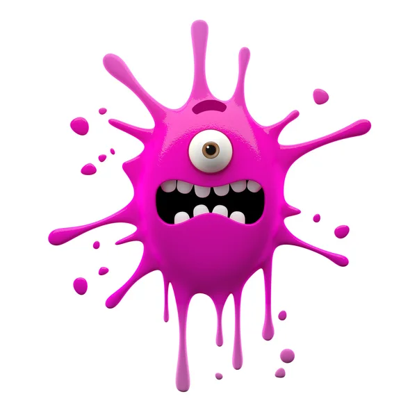 Scared pink one-eyed monster — Stock Photo, Image