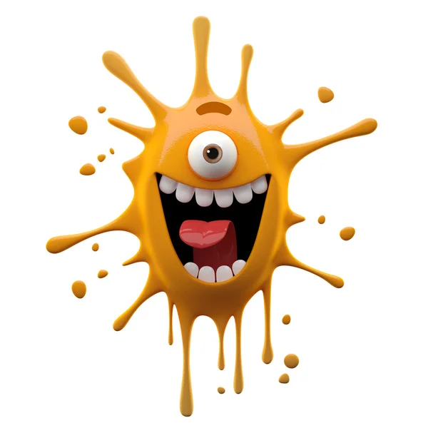 Exciting orange one-eyed monster — Stock Photo, Image