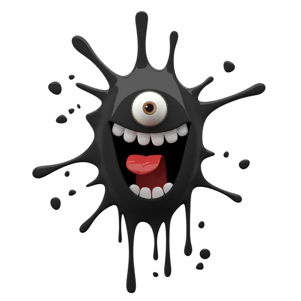 Exciting black one-eyed monster — Stock Photo, Image