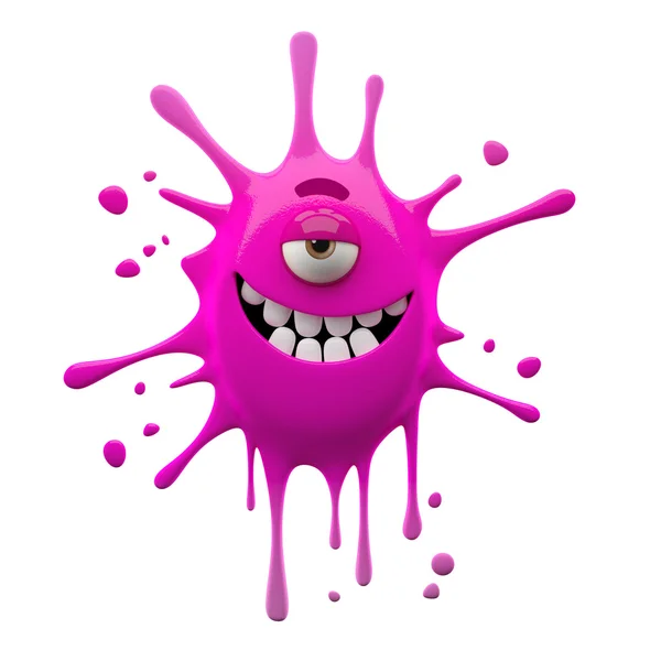Pink one-eyed blob monster — Stock Photo, Image