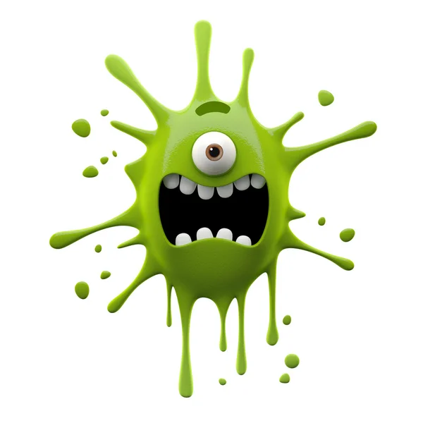 Schreeuwen groene one-eyed monster — Stockfoto