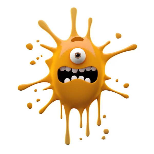 Scared orange one-eyed monster — Stock Photo, Image