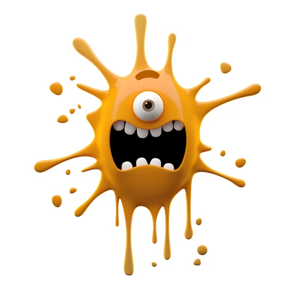 Screaming orange one-eyed monster — Stock Photo, Image