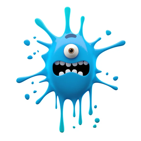 Scared blue one-eyed monster — Stock Photo, Image