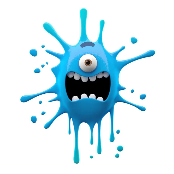 Screaming blue one-eyed monster — Stock Photo, Image