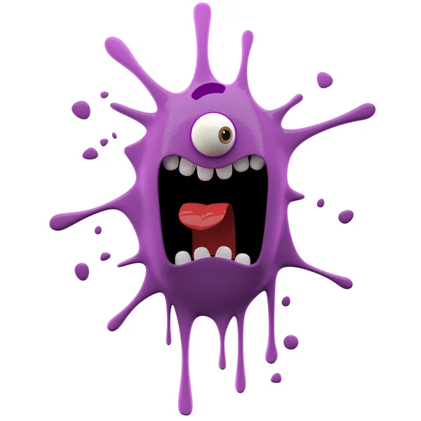 Glaring purple one-eyed monster — Stock Photo, Image