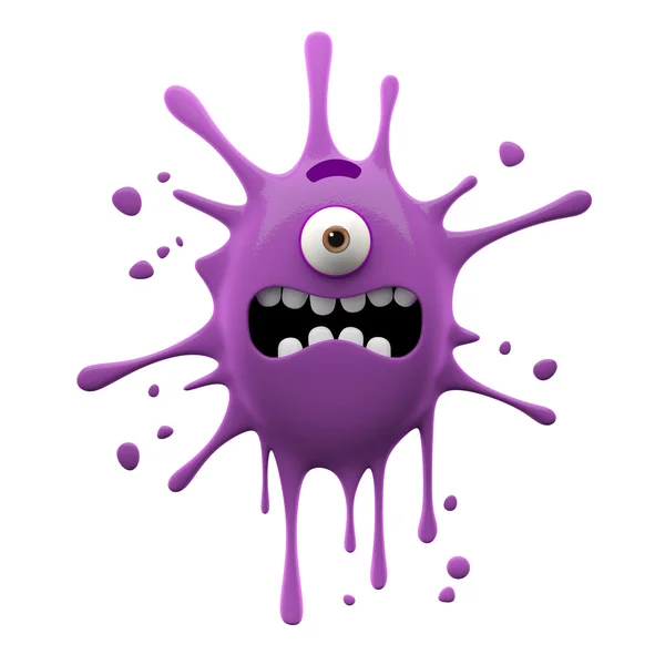 Scared purple one-eyed monster — Stock Photo, Image