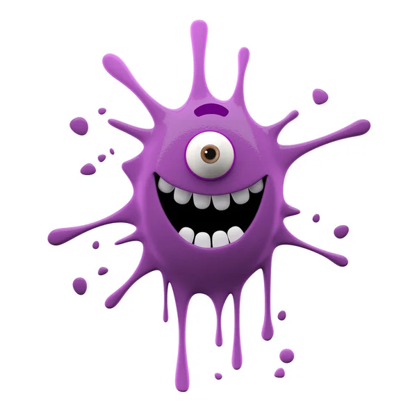 Happy purple one-eyed monster — Stock Photo, Image