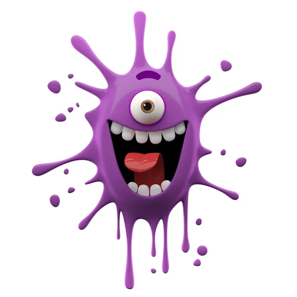 Exciting purple one-eyed monster — Stock Photo, Image