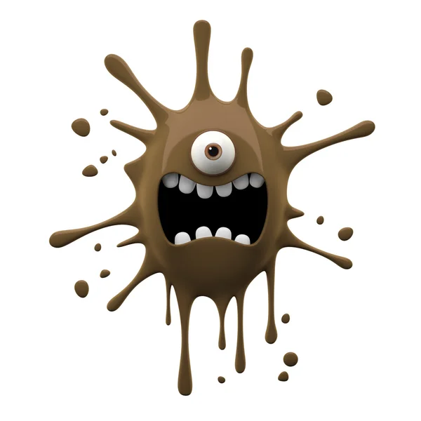 Screaming brown one-eyed monster — Stock Photo, Image