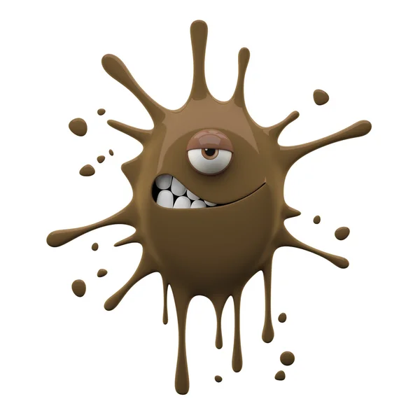 One-eyed brown monster with ironic smile — Stock Photo, Image