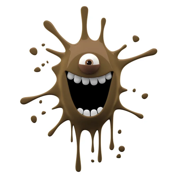 Happy brown one-eyed monster — Stock Photo, Image